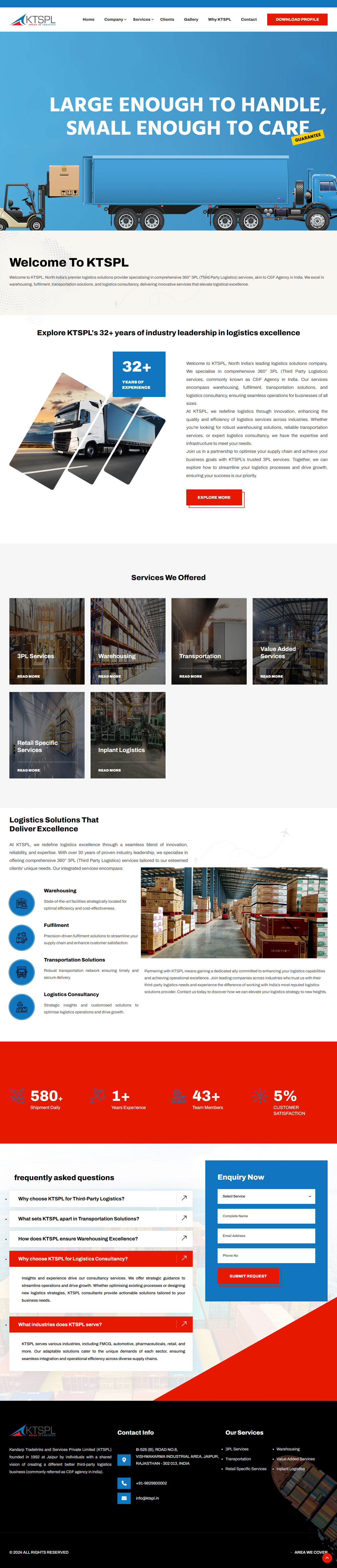 KTSPL – Logistics & Transport Services Website